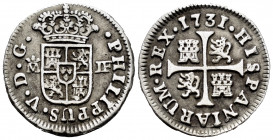 Philip V (1700-1746). 1/2 real. 1731. Madrid. JF. (Cal-182). Ag. 1,46 g. VF. Est...40,00. 

Spanish Description: Felipe V (1700-1746). 1/2 real. 173...