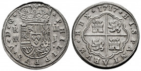 Philip V (1700-1746). 2 reales. 1717. Segovia. J. (Cal-944). Ag. 5,84 g. XF/Almost XF. Est...150,00. 

Spanish Description: Felipe V (1700-1746). 2 ...