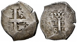 Philip V (1700-1746). 4 reales. 1735. Lima. N. (Cal 2008-1224). (Cal 2019-Unlisted date). Ag. 13,39 g. Rare date. Almost VF. Est...180,00. 

Spanish...