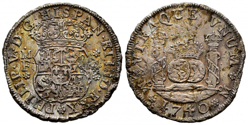 Philip V (1700-1746). 4 reales. 1740. México. M. (Cal-1123). Ag. 13,14 g. Corros...