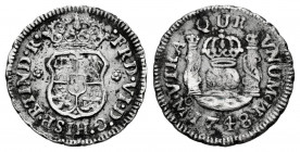 Ferdinand VI (1746-1759). 1/2 real. 1748. México. M. (Cal-81). Ag. 1,69 g. Cleaned. VF. Est...50,00. 

Spanish Description: Fernando VI (1746-1759)....