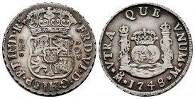 Ferdinand VI (1746-1759). 2 reales. 1748. México. M. (Cal-287). Ag. 6,69 g. VF/Choice VF. Est...75,00. 

Spanish Description: Fernando VI (1746-1759...