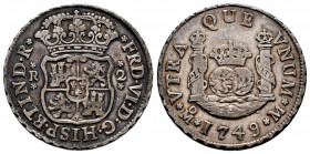 Ferdinand VI (1746-1759). 2 reales. 1749. México. M. (Cal-287). Ag. 6,61 g. VF. Est...60,00. 

Spanish Description: Fernando VI (1746-1759). 2 reale...
