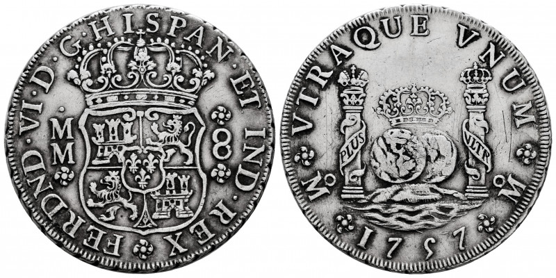 Ferdinand VI (1746-1759). 8 escudos. 1757. México. MM. (Cal-493). Ag. 26,99 g. S...