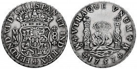 Ferdinand VI (1746-1759). 8 escudos. 1757. México. MM. (Cal-493). Ag. 26,99 g. Some scratches. Choice VF. Est...260,00. 

Spanish Description: Ferna...
