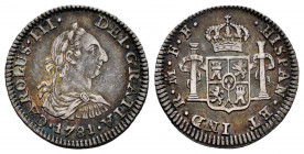 Charles III (1759-1788). 1/2 real. 1781. México. FF. (Cal-207). Ag. 1,63 g. Beautiful old cabinet tone. XF/Almost XF. Est...100,00. 

Spanish Descri...