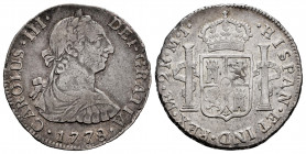 Charles III (1759-1788). 2 reales. 1778. Lima. MJ. (Cal-591). Ag. 6,74 g. Almost VF. Est...60,00. 

Spanish Description: Carlos III (1759-1788). 2 r...
