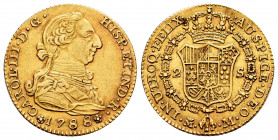 Charles III (1759-1788). 2 escudos. 1788. Madrid. M. (Cal-1578). Au. 6,76 g. Choice VF. Est...300,00. 

Spanish Description: Carlos III (1759-1788)....