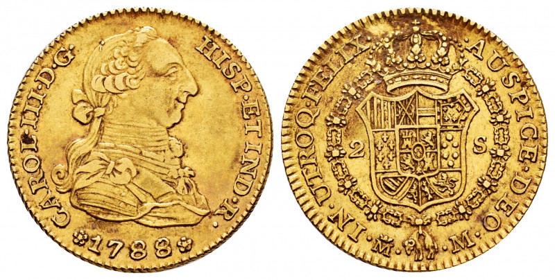 Charles III (1759-1788). 2 escudos. 1788. Madrid. M. (Cal-1578). Au. 6,80 g. Cho...