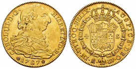 Charles III (1759-1788). 4 escudos. 1787. Madrid. DV. (Cal-1793). Au. 13,47 g. Almost XF/XF. Est...600,00. 

Spanish Description: Carlos III (1759-1...