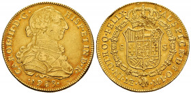 Charles III (1759-1788). 8 escudos. 1783. Lima. MI. (Cal-1945). (Cal onza-708). Au. 26,90 g. Planchet flaws. Beautiful colour. Choice VF/Almost XF. Es...
