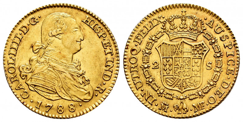 Charles IV (1788-1808). 2 escudos. 1788. Madrid. MF. (Cal-1273). Au. 6,67 g. Alm...