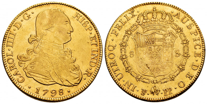 Charles IV (1788-1808). 8 escudos. 1798. Potosí. PP. (Cal-1704). Au. 26,98 g. Tw...