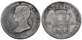 Joseph Napoleon (1808-1814). 10 reales. 1812. Madrid. (Cal-29). Ag. 13,25 g. Punch mark. Choice F. Est...90,00. 

Spanish Description: José Napoleón...