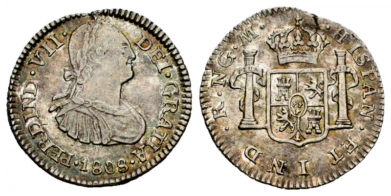 Ferdinand VII (1808-1833). 1/2 real. 1808. Guatemala. M. (Cal-329). Ag. 1,55 g. ...