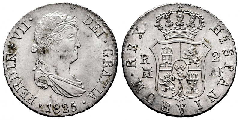 Ferdinand VII (1808-1833). 4 reales. 1825. Madrid. AJ. (Cal-841). Ag. 5,92 g. AU...