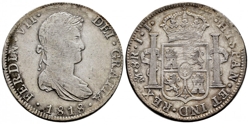 Ferdinand VII (1808-1833). 8 reales. 1818. México. JJ. (Cal-1333). Ag. 26,86 g. ...