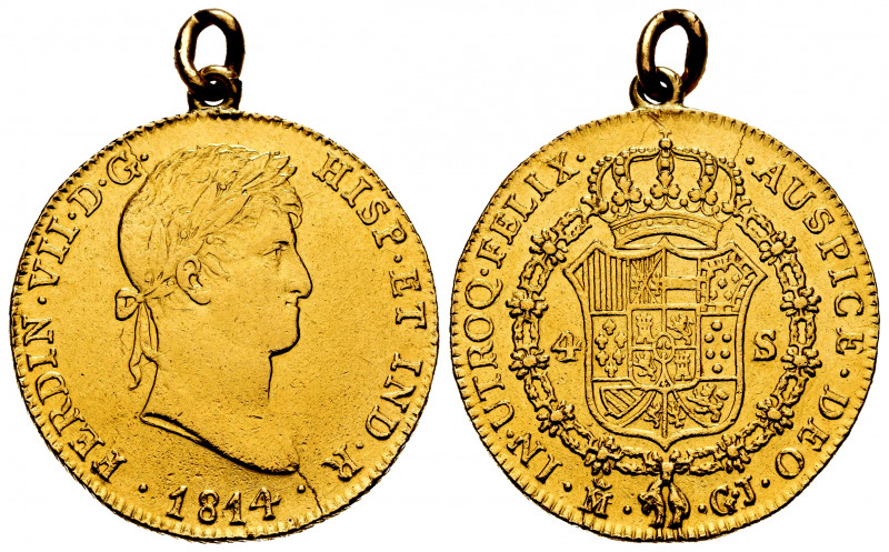 Ferdinand VII (1808-1833). 4 escudos. 1814. Madrid. GJ. (Cal-1709). Au. 13,83 g....