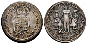 Elizabeth II (1833-1868). "Proclamation" medal. 1833. Cadiz. (H-8). Ag. 6,53 g. 24 mm. VF. Est...50,00. 

Spanish Description: Isabel II (1833-1868)...