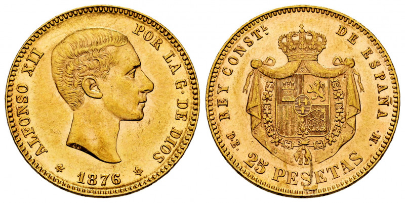 Alfonso XII (1874-1885). 25 pesetas. 1876*18-76. Madrid. DEM. (Cal-67). Au. 8,08...