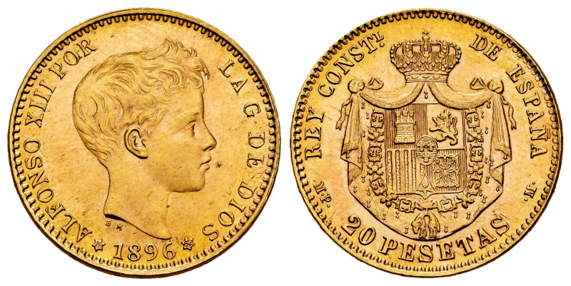 Estado Español (1936-1975). 20 pesetas. 1896*19-62. Madrid. MPM. (Cal-173). Au. ...