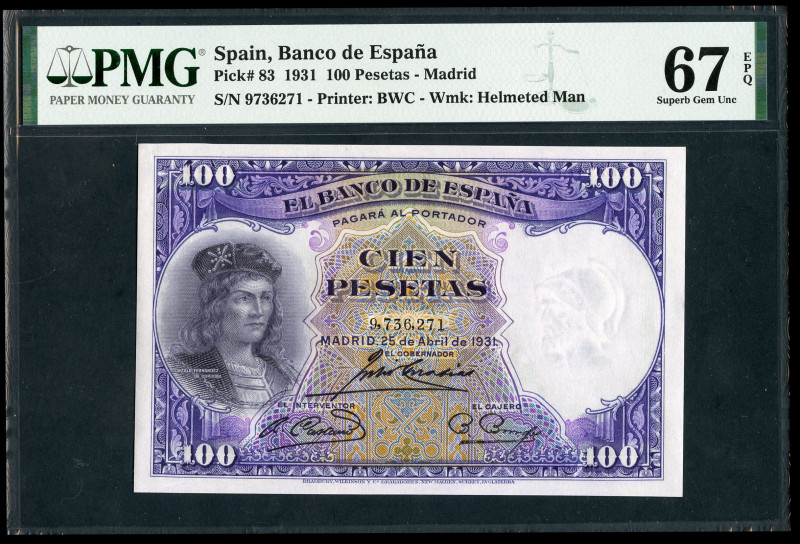 100 pesetas. 1931. Madrid. (Ed-360). April 25, Gonzalo Fernández de Córdoba. Wit...