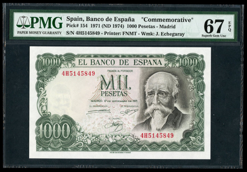 1.000 pesetas. 1971. Madrid. (Ed-474c). September 17, José Echagaray. Slabbed by...