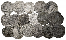 Lot of 17 medieval spanish coins. TO EXAMINE. F/Almost VF. Est...200,00. 

Spanish Description: Lote de 17 vellones medievales. A EXAMINAR. BC/MBC-....