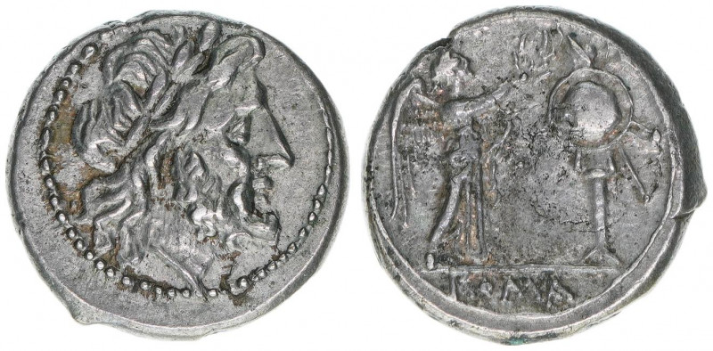 Vikariat - anonym ab 211 BC
Römisches Reich - Republik. Denar, um 211 BC. Jupite...