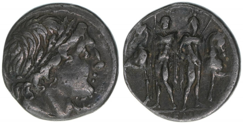 L.Memmius
Römisches Reich - Republik. Denar, um 109 BC. Apollokopf mit Eichenkra...