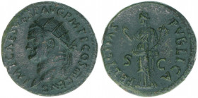 Vespasianus 69-79
Römisches Reich - Kaiserzeit. As. Felicitas - Prachtexemplar mit schöner grüner Patina
Rom
10,03g
RIC 133
vz