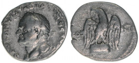 Vespasianus 69-79
Römisches Reich - Kaiserzeit. Denar. COS VII - Linkskopf/Adler
Rom
2,86g
Kampmann 20.35
ss