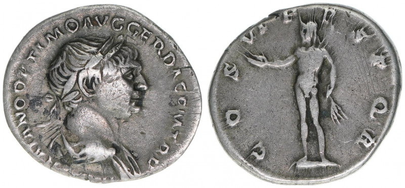 Traianus 98-117
Römisches Reich - Kaiserzeit. Denar. COS VI P P SPQR
Rom
3,23g
K...