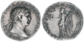 Traianus 98-117
Römisches Reich - Kaiserzeit. Denar. COS V PP SPQR OPTIMO PRINC
Rom
2,76g
Kampmann 27.32
ss