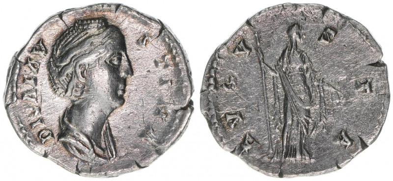 Faustina +141 Gattin des Antoninus Pius
Römisches Reich - Kaiserzeit. Denar. AVG...