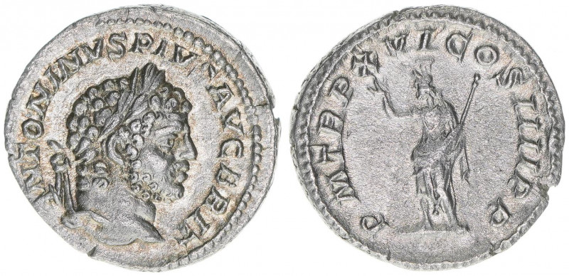 Caracalla 198-217
Römisches Reich - Kaiserzeit. Denar. P M TR P XVI COS IIII P P...