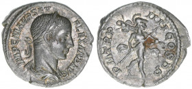 Severus Alexander 222-235
Römisches Reich - Kaiserzeit. Denar. P M TR P IIII COS P P
Rom
2,75g
Kampmann 62.51
ss/vz
