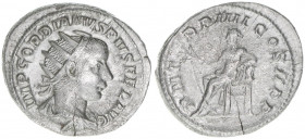 Gordianus III. Pius 238-244
Römisches Reich - Kaiserzeit. Antoninian. P M TR P IIII COS II P P
Rom
5,03g
Kampmann 72.37
ss/vz