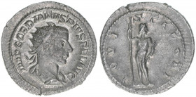 Gordianus III. Pius 238-244
Römisches Reich - Kaiserzeit. Antoninian. IOVI STATORI
Rom
4,51g
RIC 112
ss/vz