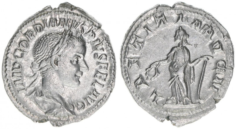 Gordianus III. Pius 238-244
Römisches Reich - Kaiserzeit. Denar. LAETITIA AVG N
...