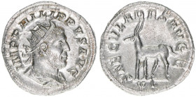 Philippus I. Arabs 244-249
Römisches Reich - Kaiserzeit. Antoninian. SAECVLARES AVGG - Antilope
Rom
3,68g
Kampmann 74.22
vz-
