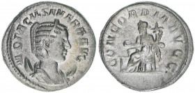 Otacilia Severa +249, Gattin des Philippus I. Arabs
Römisches Reich - Kaiserzeit. Antoninian. CONCORDIA AVGG
Rom
3,96g
RIC 119
vz