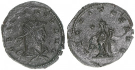 Gallienus 259-268
Römisches Reich - Kaiserzeit. Antoninian. AEQVITAS AVG
2,68g
Kampmann 90.16
ss