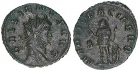 Gallienus 259-268
Römisches Reich - Kaiserzeit. Antoninian. MARTI PACIFERO
3,38g
Kampmann 90.124
ss/vz