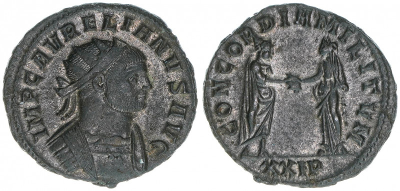 Aurelianus 270-275
Römisches Reich - Kaiserzeit. Antoninian. Aurelianus und Conc...