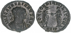 Aurelianus 270-275
Römisches Reich - Kaiserzeit. Antoninian. Aurelianus und Concordia reichen sich die Hand
Siscia
3,65g
RIC 244
ss/vz