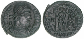 Constantius II. 337-361
Römisches Reich - Kaiserzeit. Follis. HOC SIGNO VICTOR ERIS
5,35g
Kampmann 147.93
ss/vz