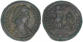 Constantius II. 337-361
Römisches Reich - Kaiserzeit. Follis. FEL TEMP REPARATIO
5,70g
Kampmann 147.89
vz-