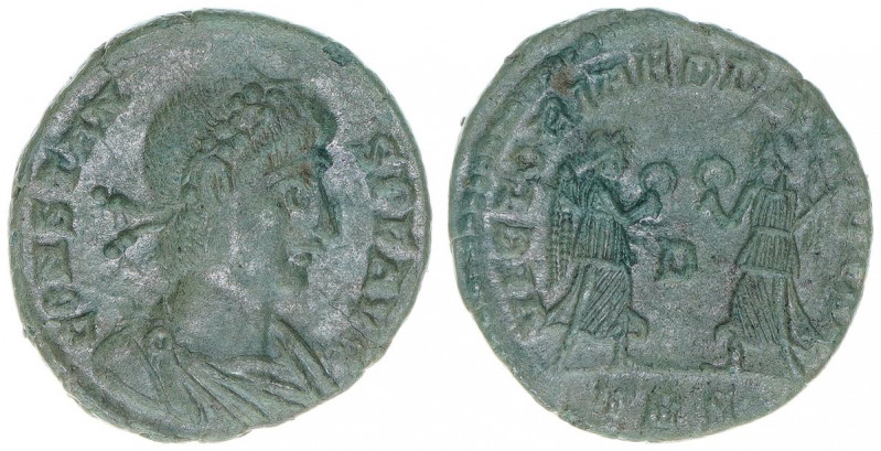 Constans 337-350
Römisches Reich - Kaiserzeit. Follis. Zwei Victorien einander g...