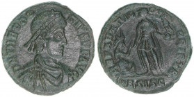 Theodosius I. 379-395
Römisches Reich - Kaiserzeit. Bronzemünze. REPARATIO REI PVB
5,07
Kampmann 160.275,08
ss/vz